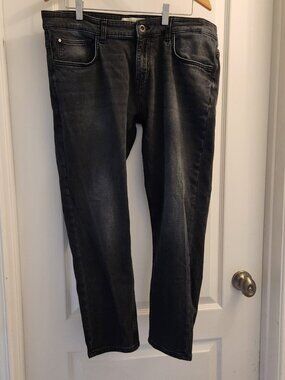 Celio Men's Regular Fit Straight Leg Jeans Black 36/35 Premium Denim